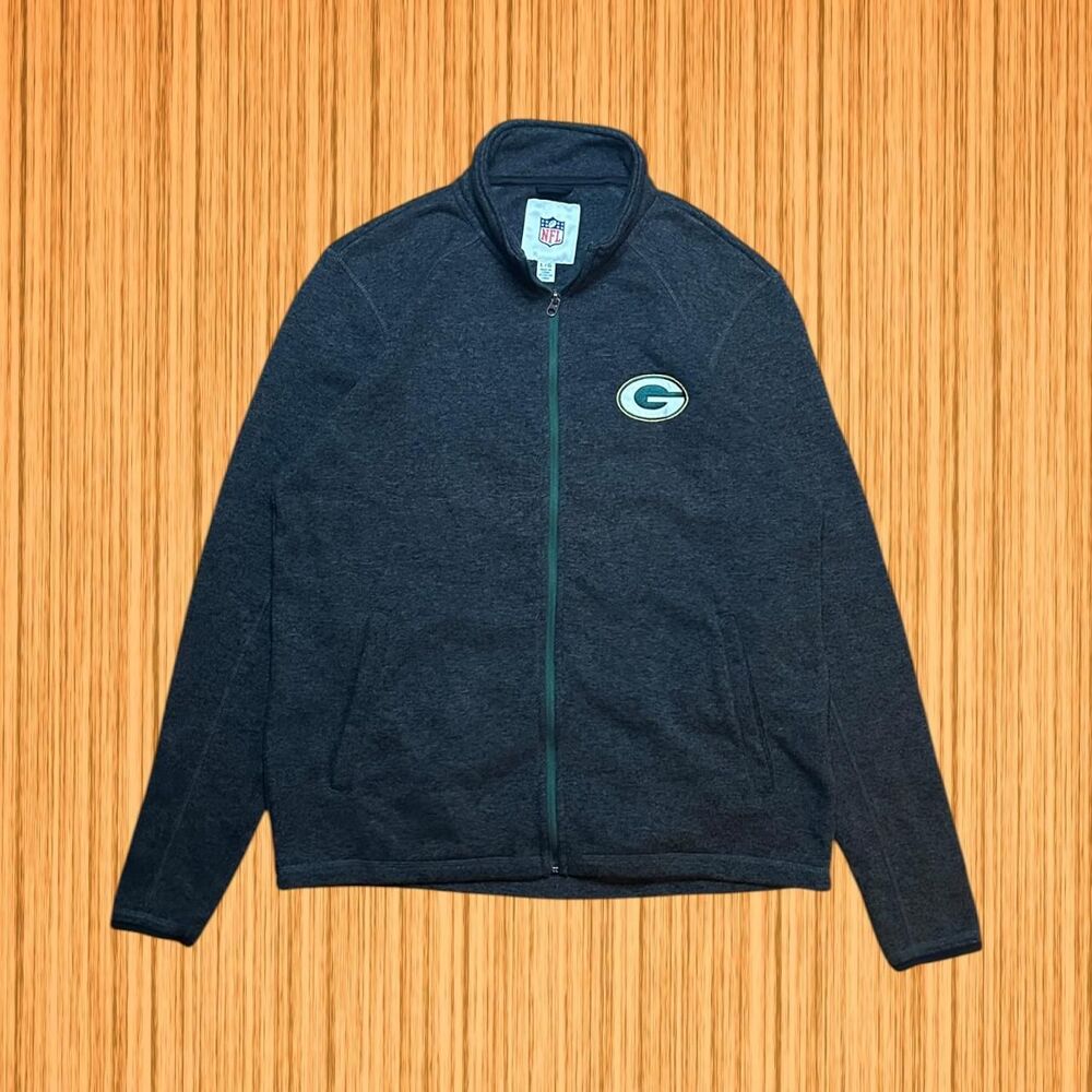 Green Bay Packers Gray Full Zip Fleece NFL Jacket